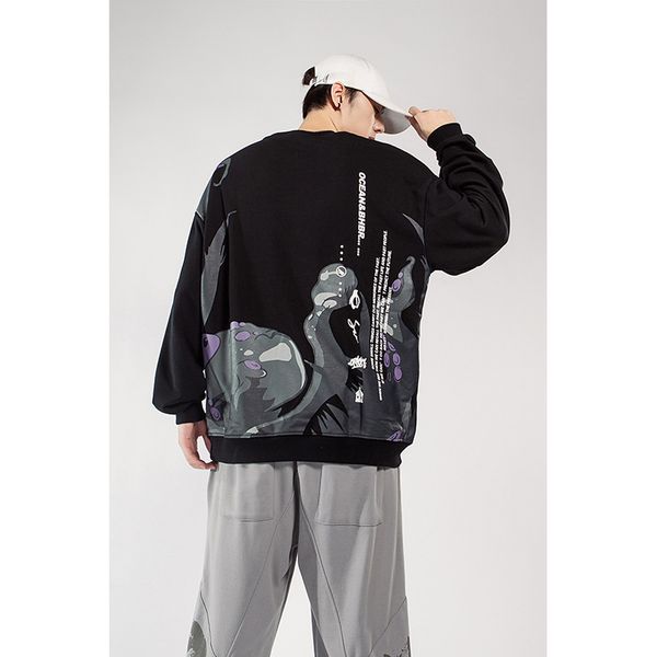 

new ocs 2020 back sheath printed male hoodie loose couple pjva, Black