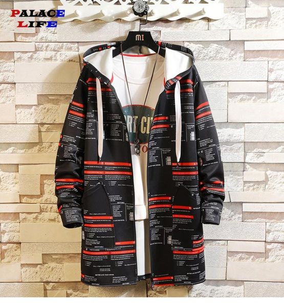

2020 new long jacket trench men full letter print fashion harajuku windbreaker coat spring overcoat male casual outwear -5xl1, Tan;black
