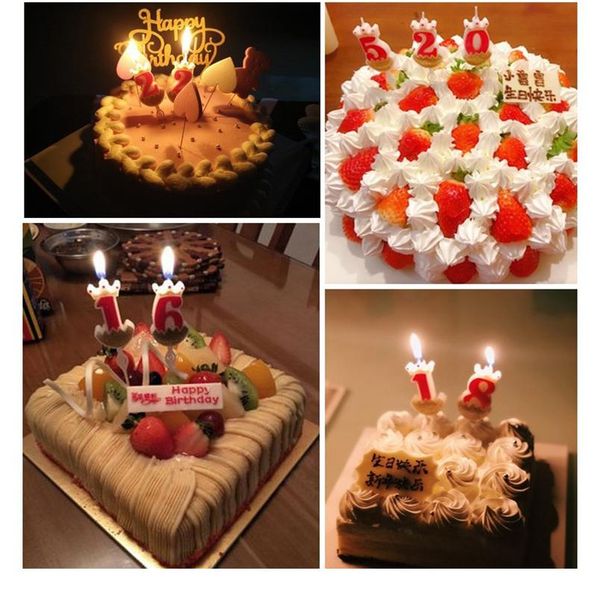 

1 pcs multi color mini digital 0-9 glitter cute egg birthday candles smoke-cake candle decoration kids child party bbyrmo