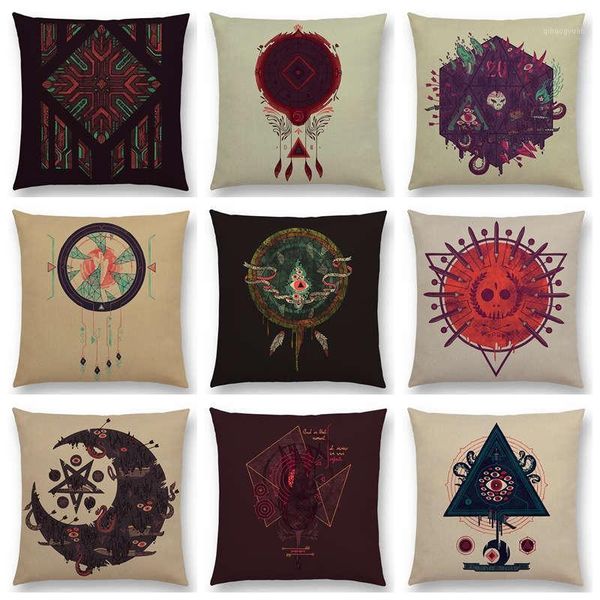 

ancient technology mysterious pattern sacrifice witchcraft magic uncharted territory cushion cover decor sofa throw pillow case1