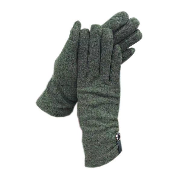 

five fingers gloves spring autumn ladies fashion derong touch screen driving outdoor warmth thin section black wine red purple pin, Blue;gray