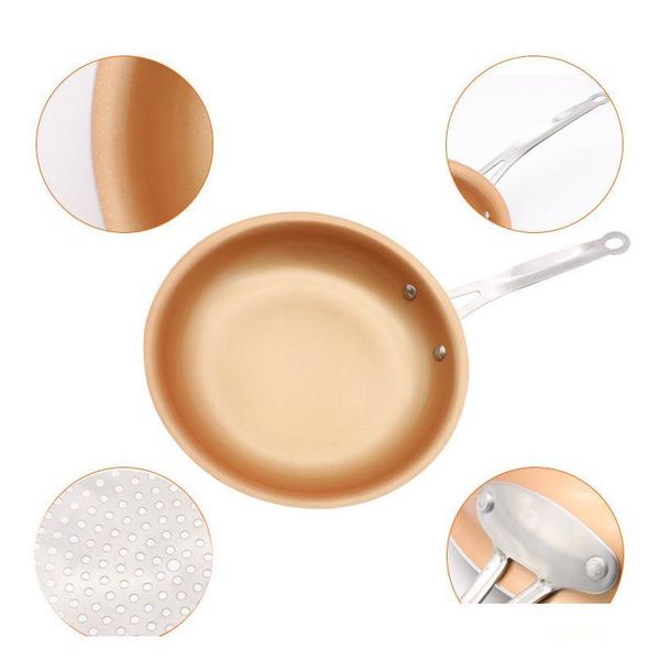 

non-stick skillet copper red pan ceramic induction skillet frying pan saucepan oven & dishwasher safe 10 inche jllgjb dayupshop