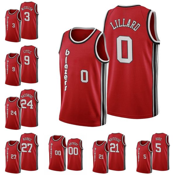 

портленд след блейзеры мужчины c.j. mccollum damian lillard hassan whiteiteside jusuf nurkic kent bazemore carmelo anthony jerseys, Black