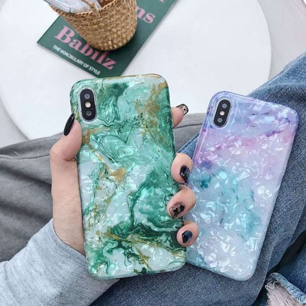 

cover shell pattern fashion flower proof marble fall for mobile phone