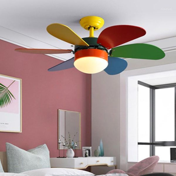 

ikvvtnordic fan lamp bedroom children's ceiling fan lamp modern minimalist electric chandelier household restaurant1