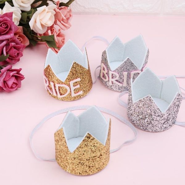

party hats gold/silver glitter bride cap crown headband hen night supplies 72xf1