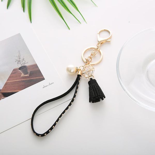 

personality geometric key chain keyring friends porte clef with tassel llavero for women jewelry gift charm accessory eh131 h wmtfmg, Slivery;golden