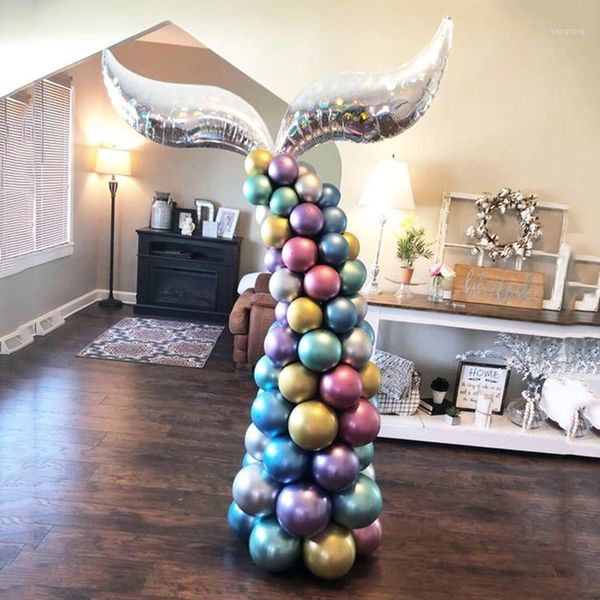 

42pcs tail balloon garland chrome metallic latex balloons globos little party supplies kids birthday decorations1 decoration