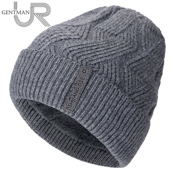 

new winter hats for men twist design fashion warm ski beanie wool and cotton blend relaxed knitted hat y201024, Blue;gray