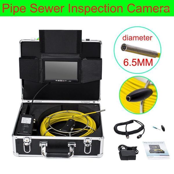 

20m drain industrial endoscope 6.5mm pipe inspection waterproof camera head 7'' screen with dvr1