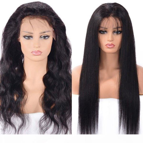 

360 lace frontal closure with baby hair natural hairline brazilian virgin human hair body wave straight 360 frontal, Black;brown