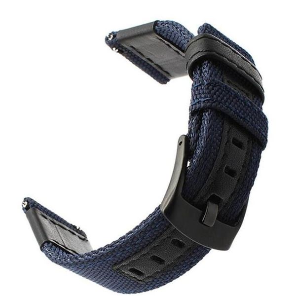 

20mm 22mm 24mm nylon genuine leather strap watchband for samsung galaxy 42mm 46mm active 2 amazfit gtr watch gt 2 brace qylllx, Black;brown