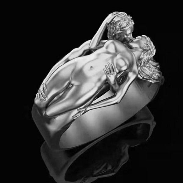 

hugging women men ring jewelry lovers ring valentine's day gift, Golden;silver