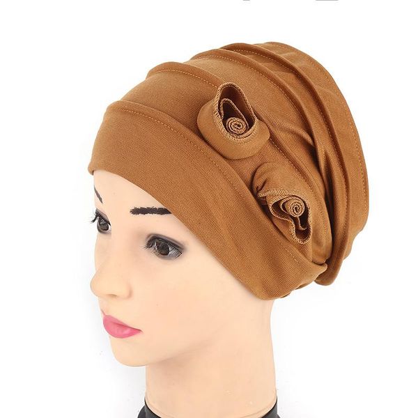 

haimeikang 2020 new turban for women girls cotton flower kerchief elastic hair bands hat head wrap bandanas headwear, Blue;gray