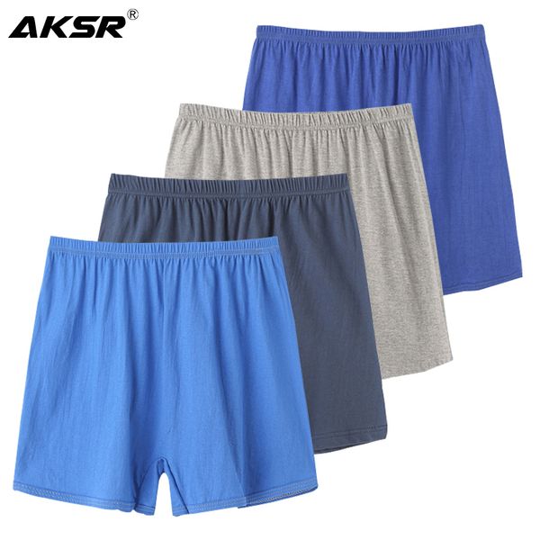 

/lot man's underwear cotton underpants for men solid male panties loose breathable plus size boxer shorts men's underwear lj201109, Black;white