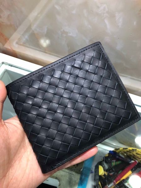 

wholesale r luxury design genuine crochet leather short wallet men's wallets fashion coin pocket card case black gift box, Red;black
