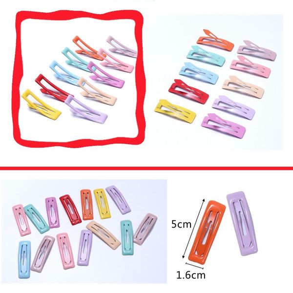 

10 20pcs baby snap hair clips children colorful women metal barrettes rectangle hairpin hair accessories for girls hairgrips 5cm wmtodw, Black;brown