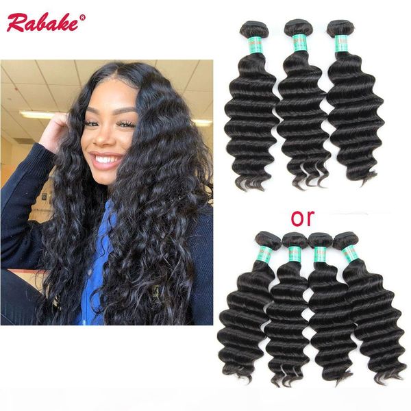 

loose deep wave virgin hair weave bundles deals rabake 8a quality malaysian loose deep wave human hair extensions wholesale weaves, Black