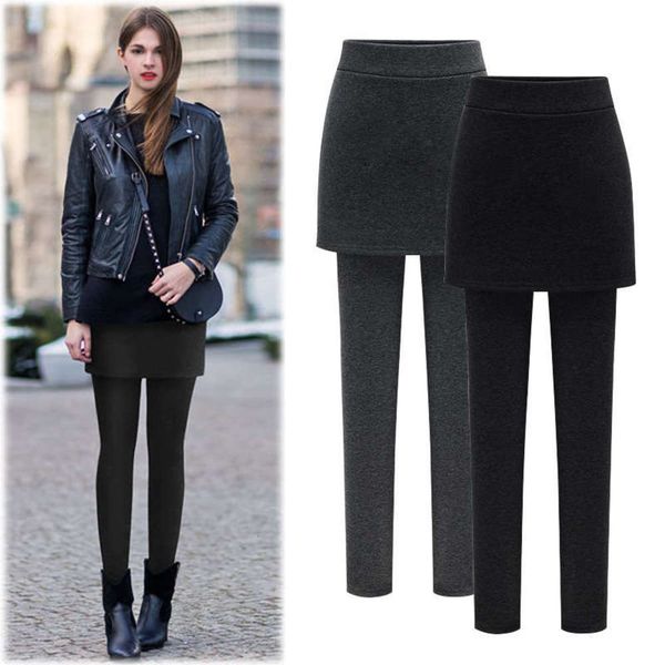 

large new style plush trousers women's buttock skirt pants, Black;gray