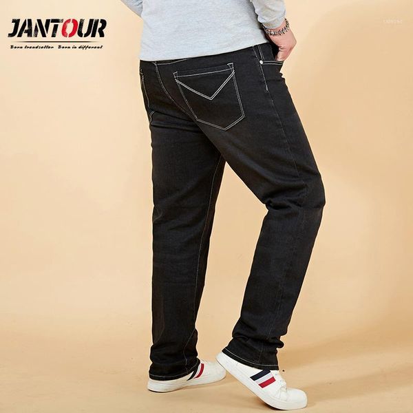 

men business jeans classic spring autumn male baggy straight stretch brand denim pants overalls trousers plus size 44 46 481, Blue