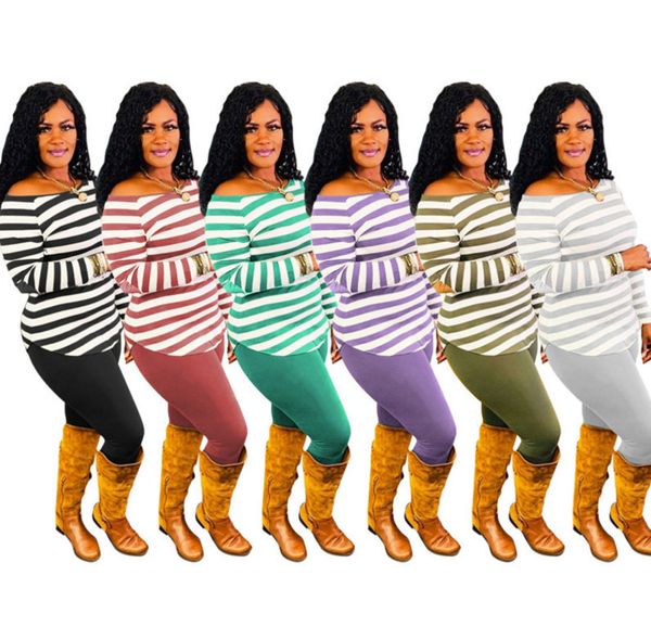 

women s clothing 2 piece set designers plus size stripe print joggers suit sets sports casual two piece suit sweatsuits rainbow clothes 4aki, White