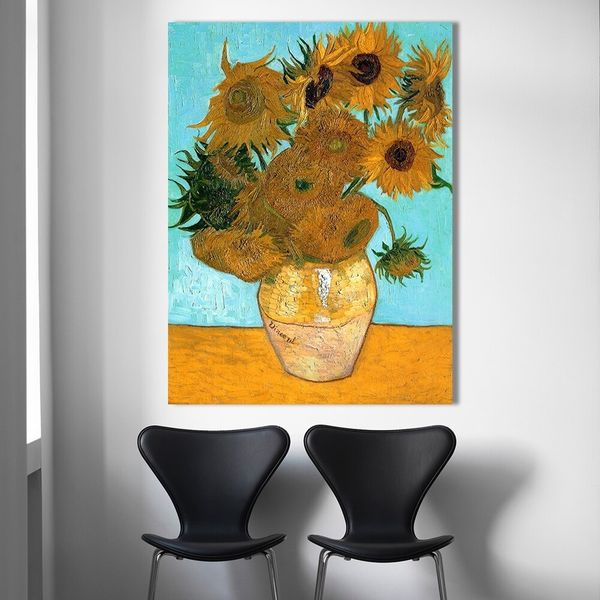 

the sunflower by vincent van gogh famous oil painting impressionism canvas poster prints wall art picture for office home decor