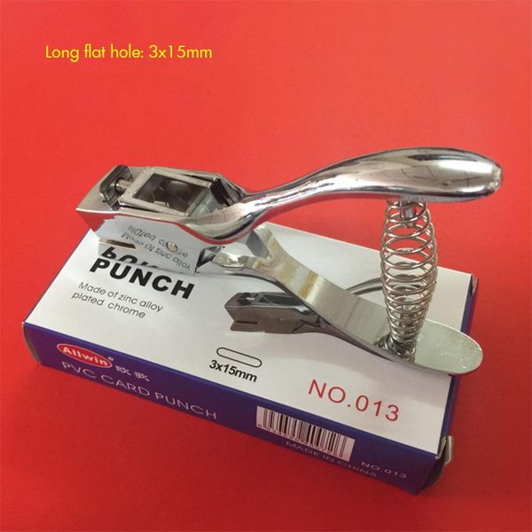 

single hole punch 315mm oval hole hand held metal hole puncher with spring for member id card paper pvc school office supply h wmtloe