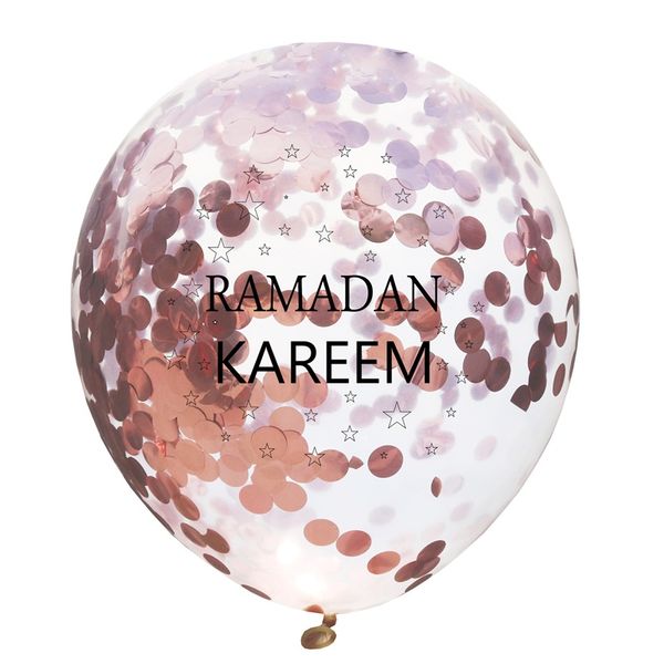 

12 inches balloons ramadan kareem sequin transparent latex castle moon star print eid mubarak confetti balloons party supply 0 75fn e19