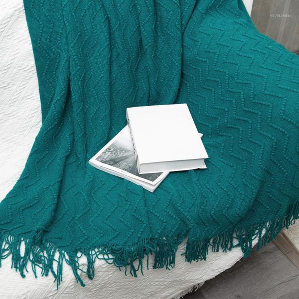 

grid fashion sleeping lightweight throw blanket travel soft cozy for sofa bed with tassels warm office couch acrylic knitted1