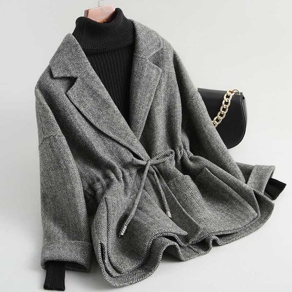 

double sided cashmere coats women autumn winter 2020 warm wool jackets manteau automne femme ydf72b mf6411, Black