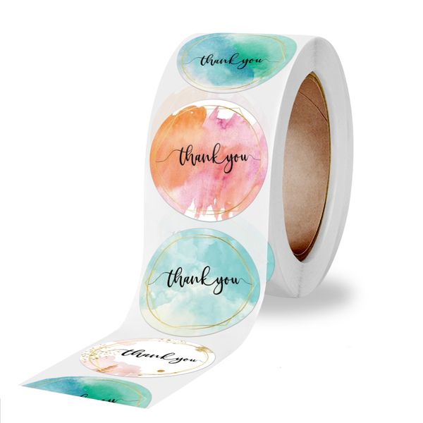 

500pcs thank you sticker 1 inch round decor sealing labels for order business gift bags envelopes seal 1221824