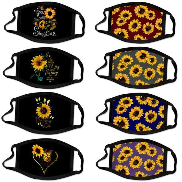 

маска для лица дизайнер подсолнечника 3d цифровая печать хлопчатобумажные маски рот пылезащитный анти-дымчатый моющийся и дышащий факс в нал