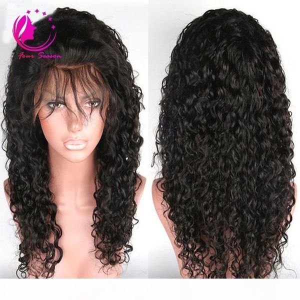

curly brazilian full lace wigs hair glueless full lace human hair wigs with baby hair lace front wig for black women, Black;brown