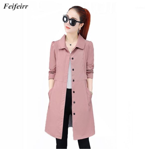 

women's trench coats casual coat female 2021 spring autumn fashion british temperament slim long windbreaker female1, Tan;black