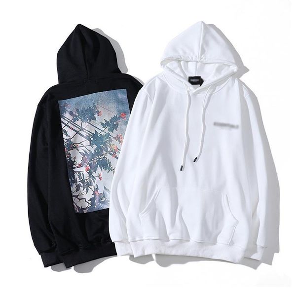 

20ss new tide brand essentials flower starry sky direct printing long sleeve hooded sweater, Black