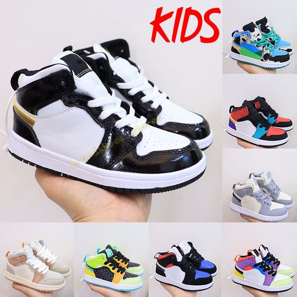 

2021 jumpman 1 1s kids basketball shoes digital pink dark mocha smoke grey unc obsidian boys girls toddler sne