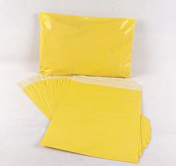 

17 * 25 см желтой курьерской сумки самопроверки почтовый мешок пластиковый поли рассылка конверт водонепроницаемый почтовый доставкой сумок