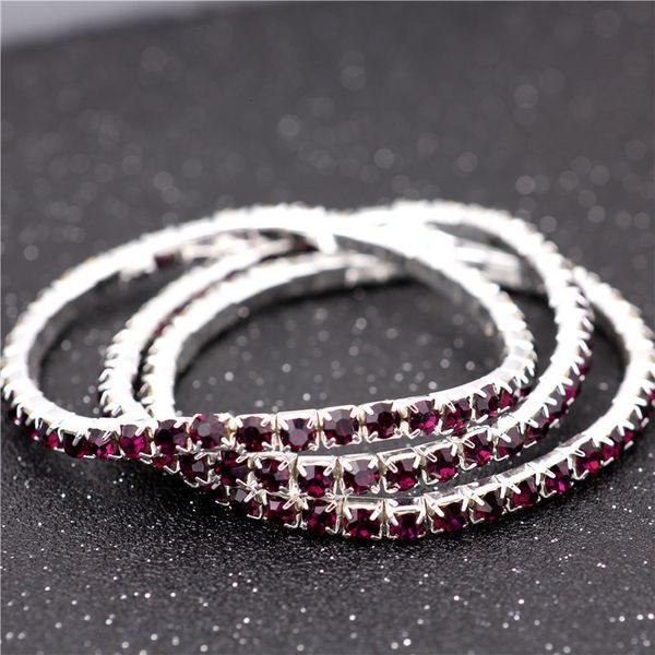 

crystal bracelet rhinestone 3.6mm bracelets stretch 1 row bangle cuffs for women wedding jewelry gift 15 colors