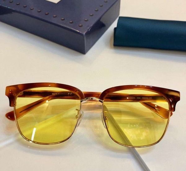 

0382 havana gold yelllow sunglasses men glasses shades design sunglasses uv400 protection with box, White;black