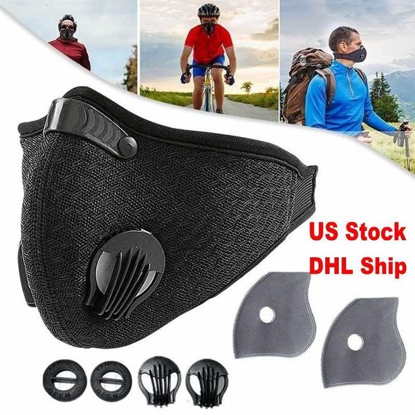 

filter fast shipping sport face mask with activated carbon pm 2.5 anti-pollution breathing valve running training bike p