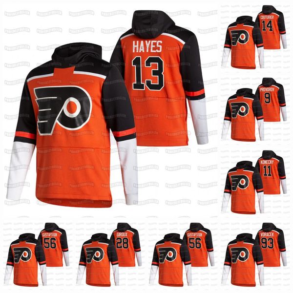 

youth carter hart philadelphia flyers 2021 reverse retro claude giroux hayes couturier jakub voracek gostisbehere lindblom hoodie jersey, Black;red