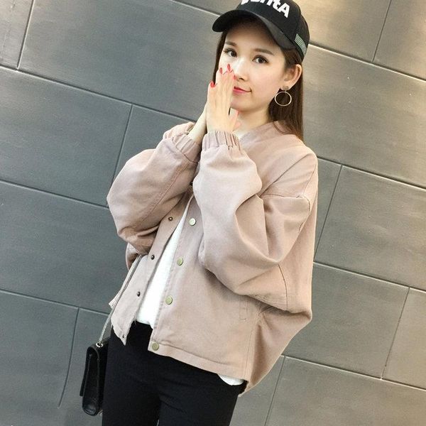 

2021 new classical bomber ladies jacket women coat female autumn casual cardigan team patchwork baseball stand c201, Black;brown