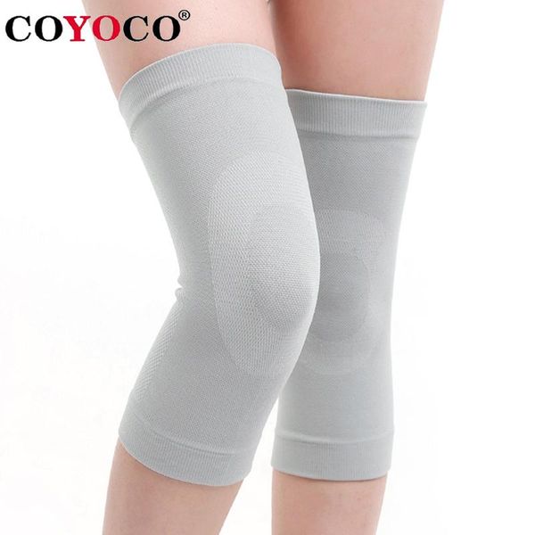 

elbow & knee pads 1 pair high elastic sport support pad coyoco pressure reducing ring kneepads summer air conditioning room thin warm grey, Black;gray