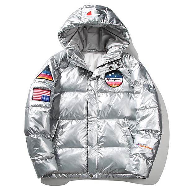 

down jacket for men in gold and bright face for couples in south korea, the new winter warm and thick hooded coat in 6 colors is available f, Black