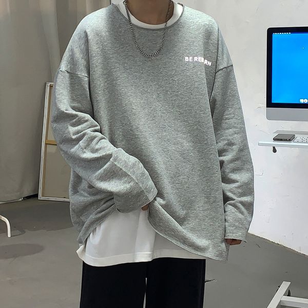 

privathinker reflective article mens sweatshirt casual oversize hoodies clothing 2020 autumn korean streetwear male sweatshirts, Black