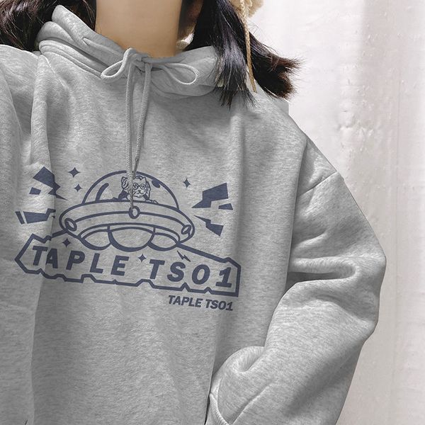 

ins hooded sweater female student new korean version loose plush harajuku bf wind warm coat fashion, Black