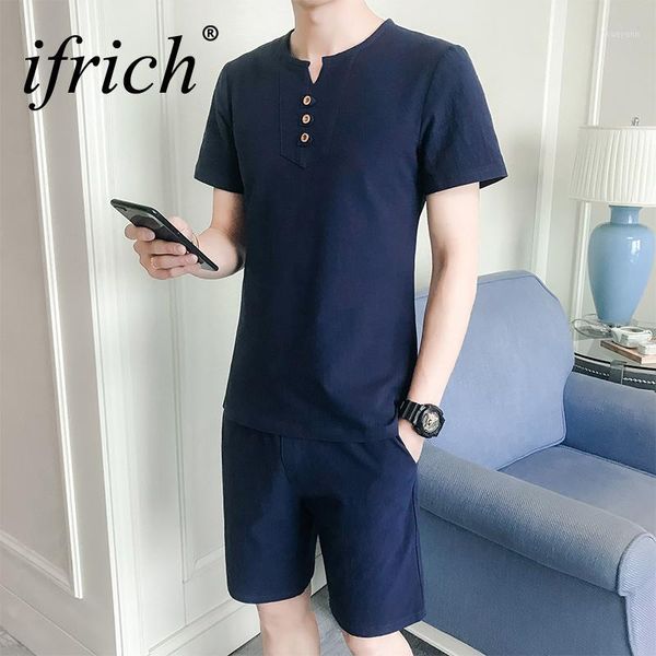 

men sets streetswear summer t shirts+shorts casual fashion slim fit fitness 2018 male black white khaki navy blue outwear hombre1, Gray