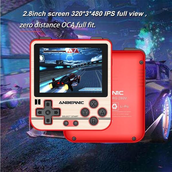 

anbernic-rg280v retro console, 2.8 inch ips screen, 64 bit mini handheld console for kids gift1