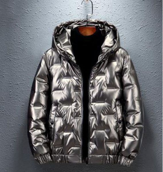 

wholesale new style winter men's fashion short light and shiny down padded jacket, Black