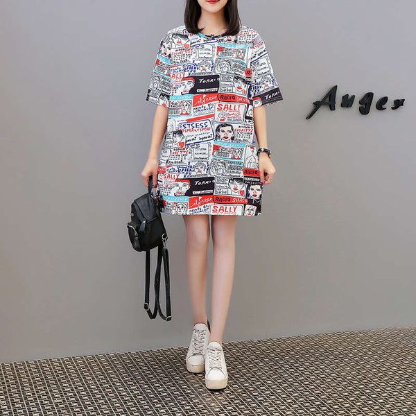 

brand women's clothing 2020 summer new letter digital printing fashion large size loose short sleeve t-shirt, Black;gray